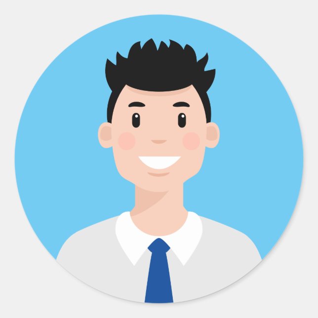 Professional Worker Avatar Classic Round Sticker (Front)