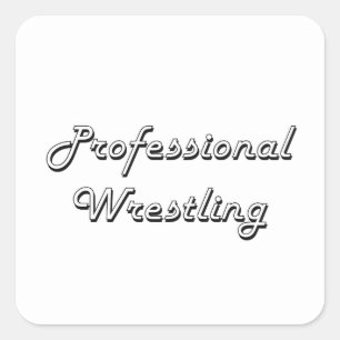 Professional Wrestling Classic Retro Design Square Sticker
