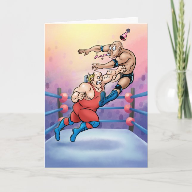 Professional Wrestling Hit Birthday Card (Front)