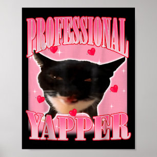 Professional Yapper Cat Funny Oddly Specific Dank  Poster