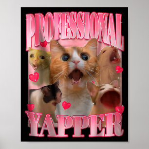 Professional Yapper Cat Funny Oddly Specific Dank  Poster