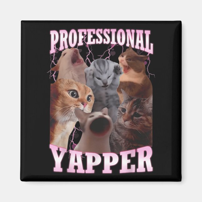 Professional Yapper Cat Meme Funny Oddly Specific  Magnet (Front)