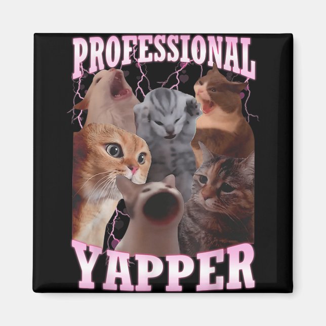 Professional Yapper Cat Meme Funny Oddly Specific  Magnet (Front)