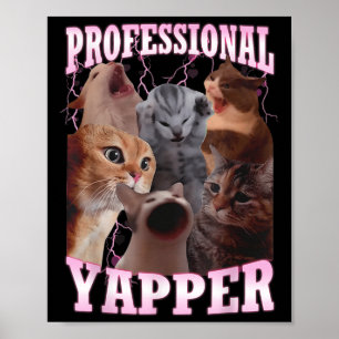 Professional Yapper Cat Meme Funny Oddly Specific Poster