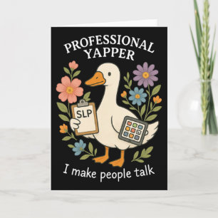 Professional Yapper Silly Goose Floral Slp Speech Card