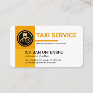 Professional Yellow Taxi Colours Chauffeur Business Card
