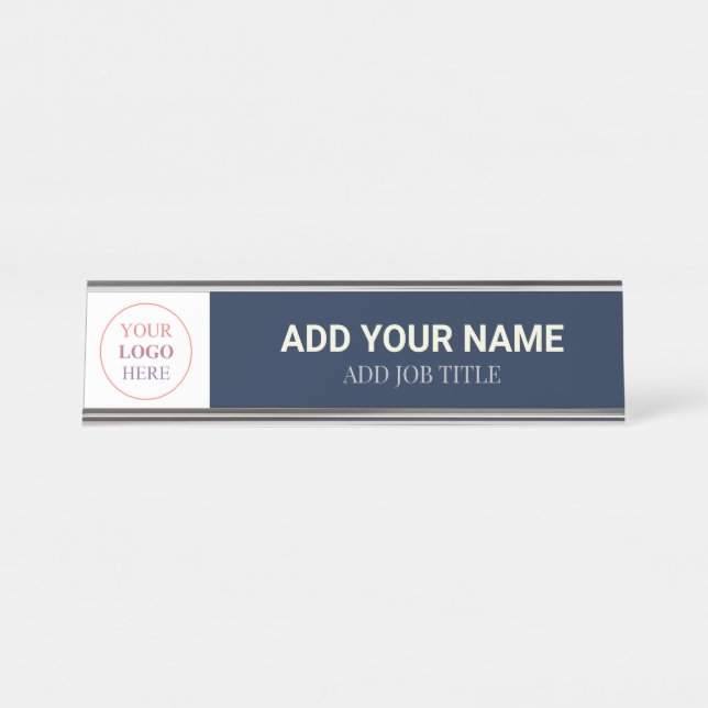 Professional Your Business Logo Here Template Desk Name Plate (Front)