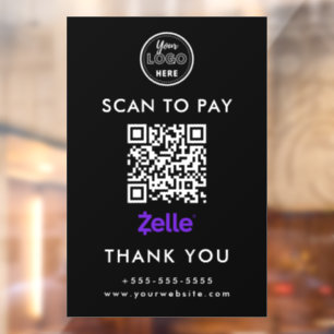 Professional Zelle QR Code Scan to Pay Logo Black