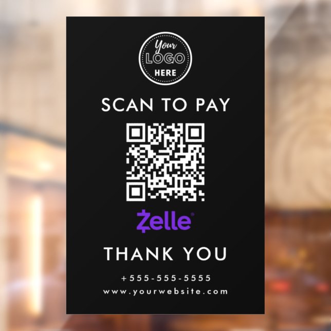 Professional Zelle QR Code Scan to Pay Logo Black (Sheet 2)
