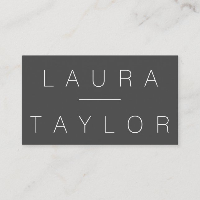 Professionally Sophisticated Grey Business Card (Front)