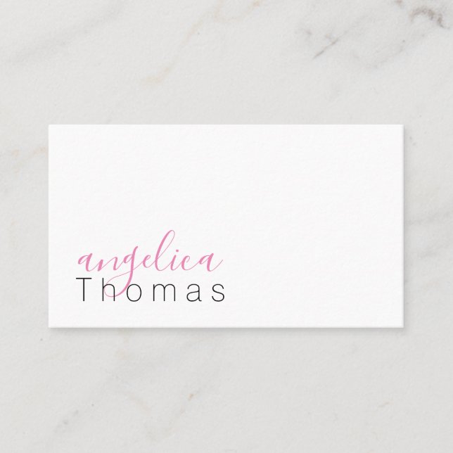 Professionally Stylish (Pink) Business Card (Front)