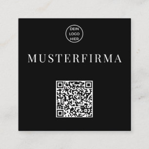 Professionelle Schwarz Weiße QR Code Visitenkarte Square Business Card
