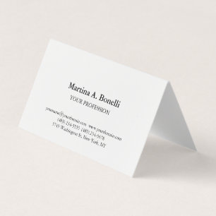 Professlonal Unique Elegant Plain Simple Special Business Card