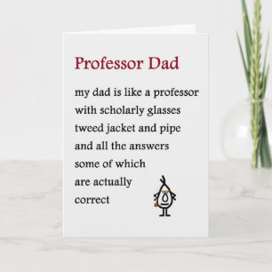 Professor Dad - a funny Father's Day Poem Card