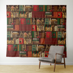 Professor Darksage's Magical Christmas Library Tapestry
