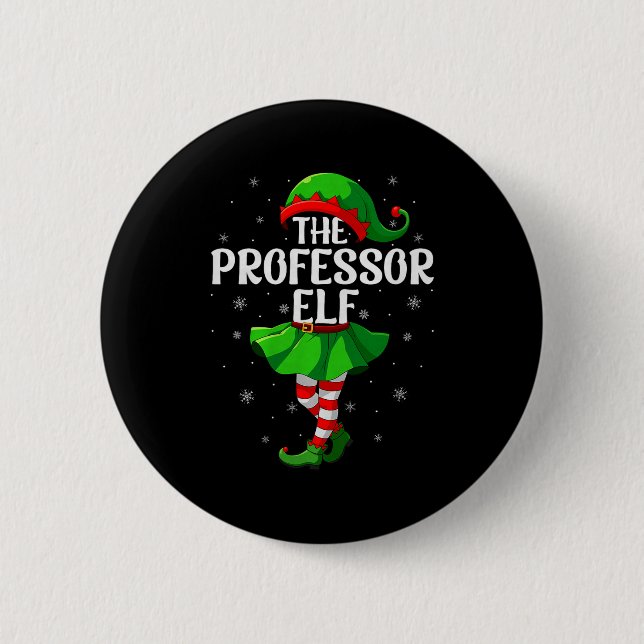 Professor Elf Christmas Girls Women Elf Squad Xmas 6 Cm Round Badge (Front)