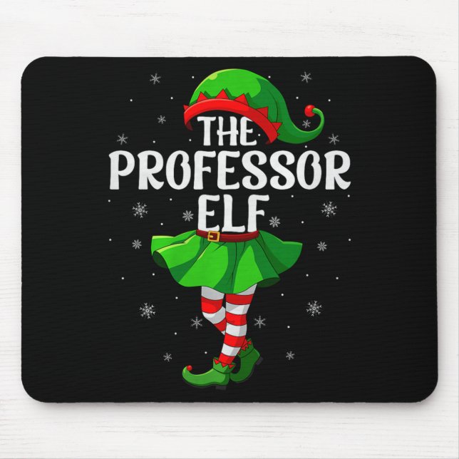 Professor Elf Christmas Girls Women Elf Squad Xmas Mouse Pad (Front)