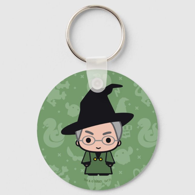 Professor McGonagall Cartoon Character Art Key Ring (Front)