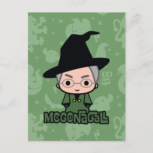 Professor McGonagall Cartoon Character Art Postcard (Front)