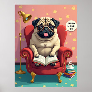Professor Pug : Pop Art Fashion Pet Poster