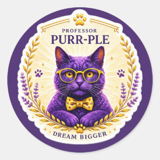Professor Purr-Ple™ – Dream Bigger Sticker