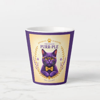 Professor Purr-Ple™ Latte Mug – Stay Curious
