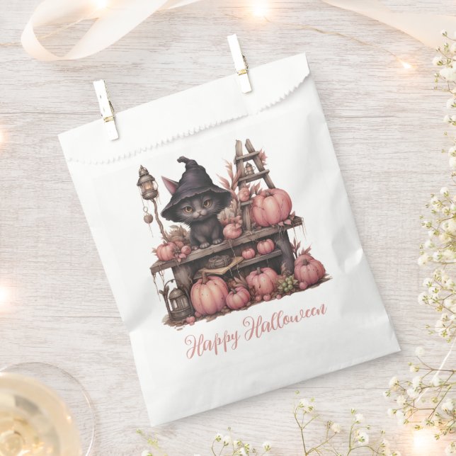Professor Salem Black Cat Witch Happy Halloween Favour Bag (Clipped)
