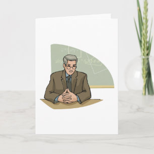 Professor Scholar Male Educator Teacher Card