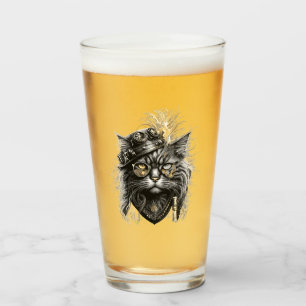 Professor Sprocket-Paws  The Funky Steampunk Cat  Glass