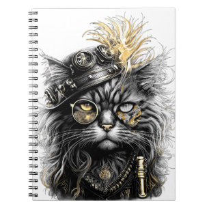 Professor Sprocket-Paws  The Funky Steampunk Cat  Notebook