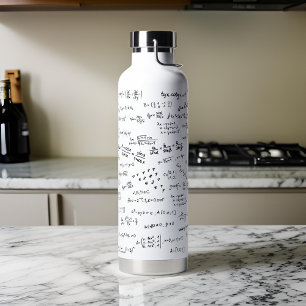 Professor Teacher Mathematics Formula Equations Water Bottle