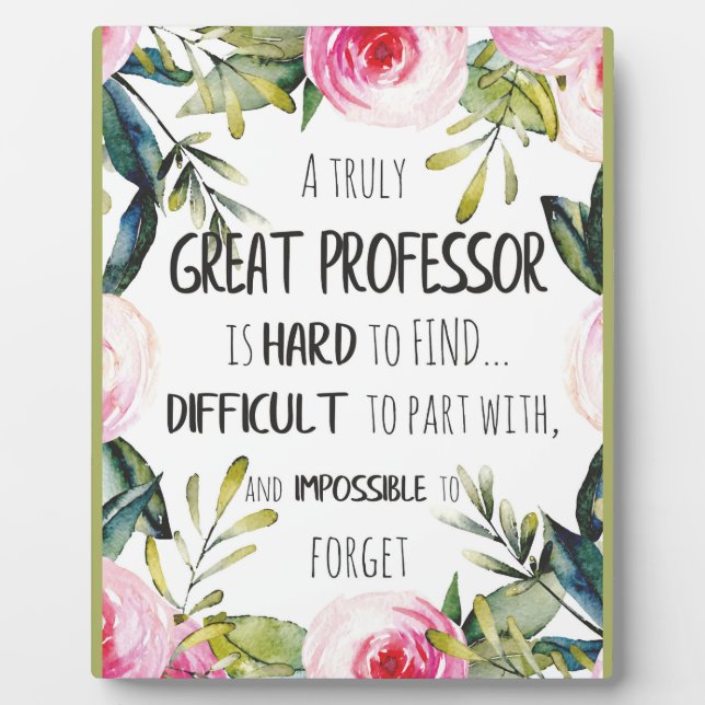 Professor Thank You Gift Appreciation Office Decor Plaque (Front)