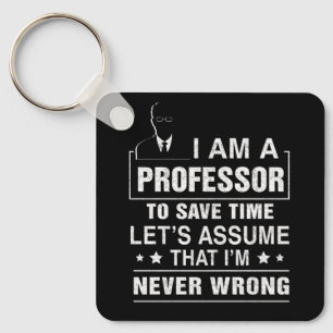 Professor To Save Time School College Math Friends Key Ring