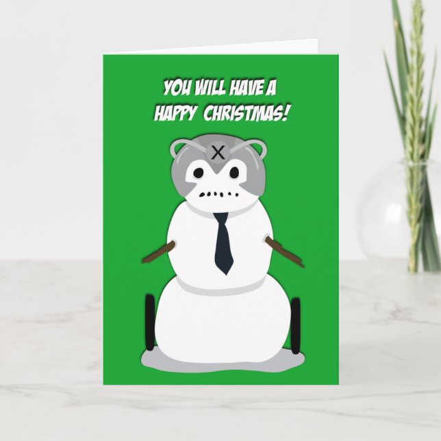 Professor X-Mas Green Holiday Card (Front)