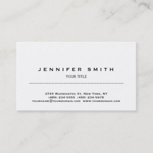 Professşional Modern Plain White Business Card