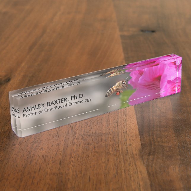 Professsor Entomology Insects BeeKeeper Hobbyist Nameplate (Side)