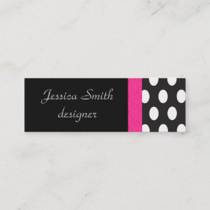Proffesional elegant polka dots black mini business card