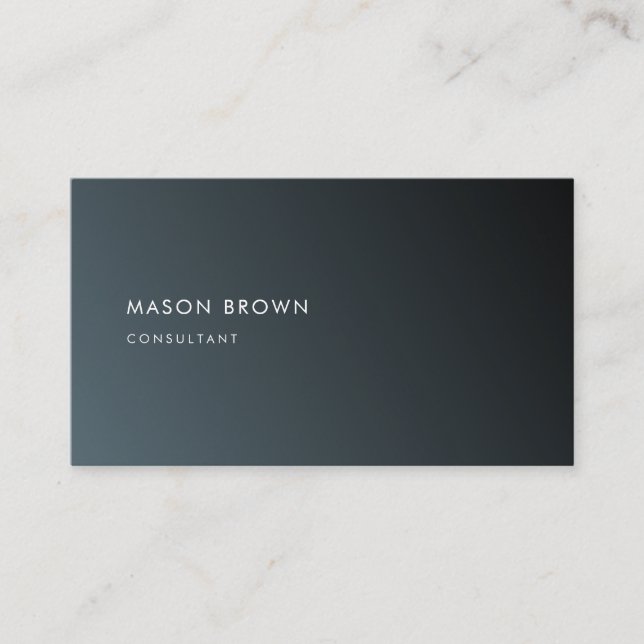 Profi Modern Minimalist Cadet Black Elegant Business Card (Front)