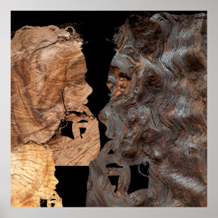 Profil de femme perplexe - Bois Poster