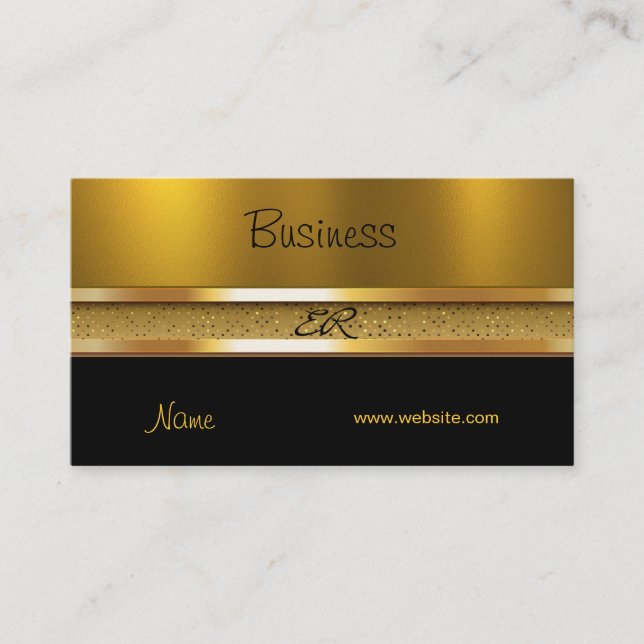Profile Business Card Gold on Gold Black (Front)