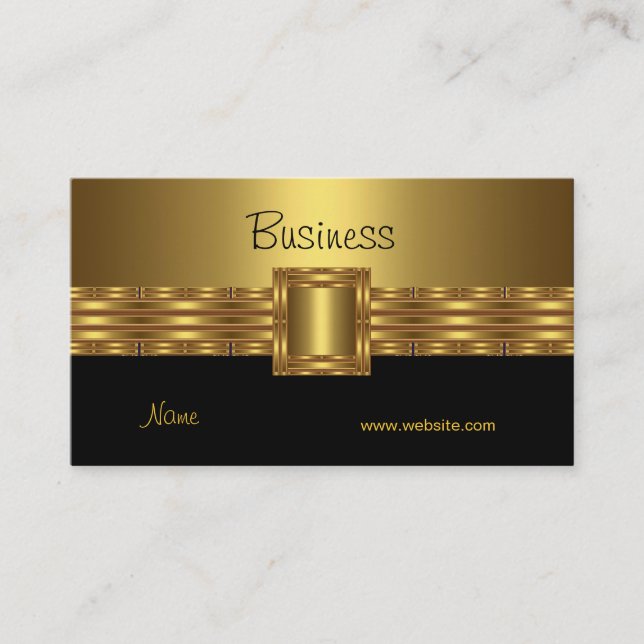 Profile Business Card Gold on Gold Black (Front)
