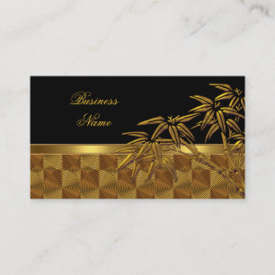 Profile Card Asian Black Gold Bamboo