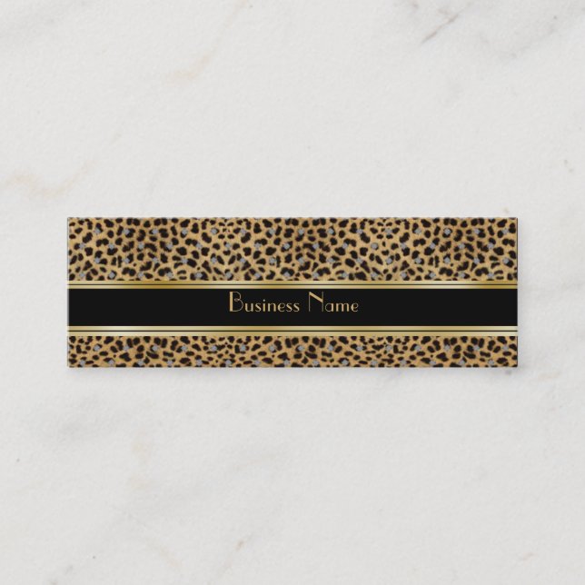 Profile Card Business Animal Print Gold Black (Front)