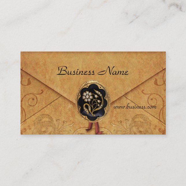 Profile Card Business Antique Envelope Jewel (Front)