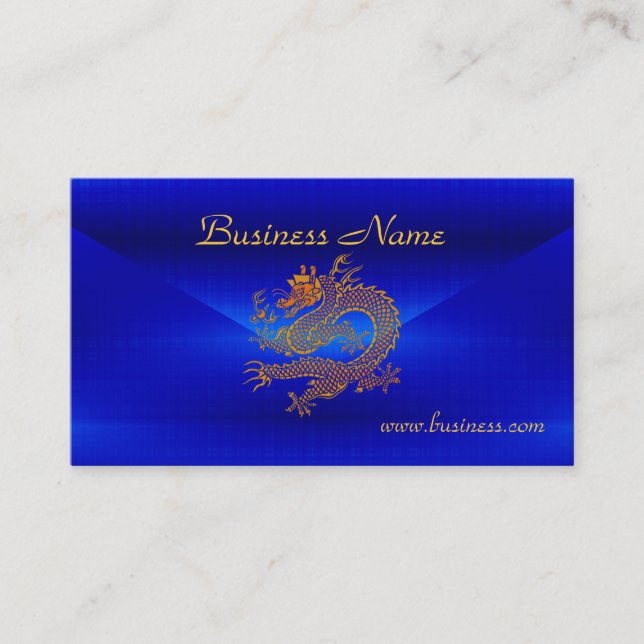 Profile Card Business Blue Gold Dragon 2 (Front)