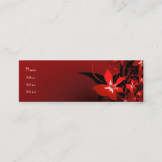 Profile Card Business Shady Red Floral long