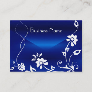 Profile Card Royal Blue Floral Delight Design