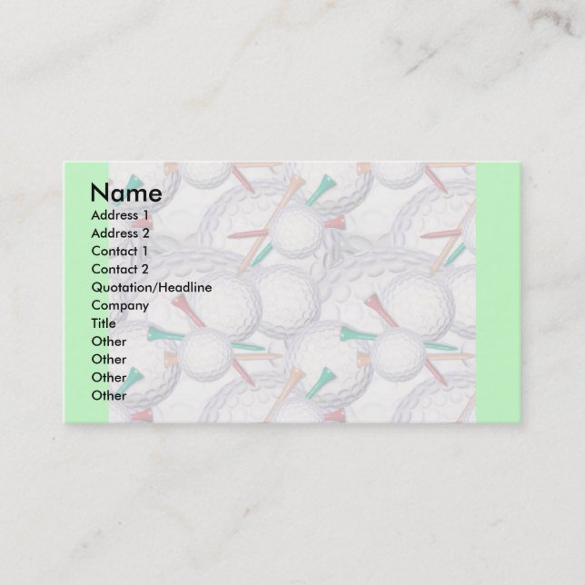 Profile Card Template - Golf (Front)