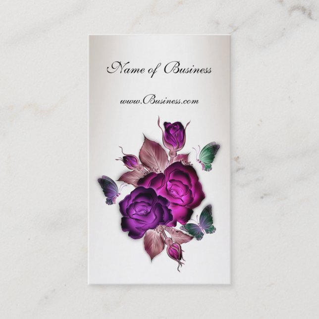 Profile Card Vintage Cream Pink Roses 3 (Front)