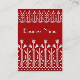 Profile Card Vintage Victorian Pattern Red White